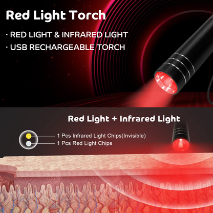 Portable Red Light Therapy Torch – 660nm & 850nm Infrared Pain Relief Device